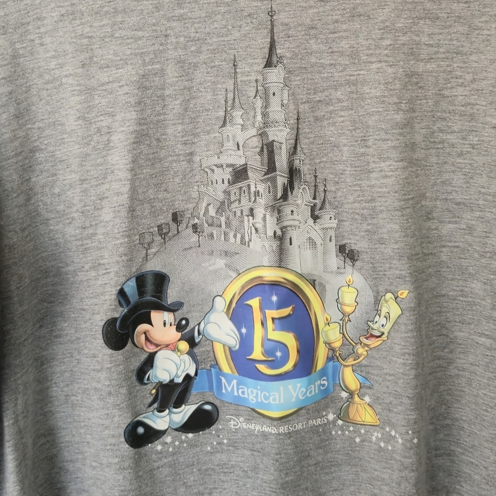Disney Fashions Large Disneyland Paris 15th Anniversary Mickey Mouse Ringer Tee - Picture 4 of 11